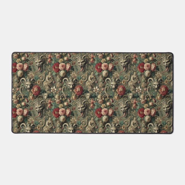 🩸 Renegade Harvest – Gothic Victorian Tapestry Desk Mat (Front)