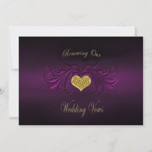 Renew/Wed. Vows Invitation-Purple Passion Gold Invitation