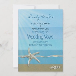 Renew Wedding Vows Invitation, Ocean, Starfish, Invitation