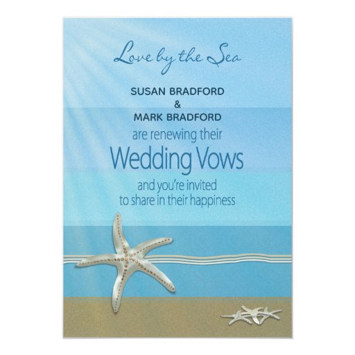 Image of Renew Wedding Vows Invitation, Ocean, Starfish, Invitation