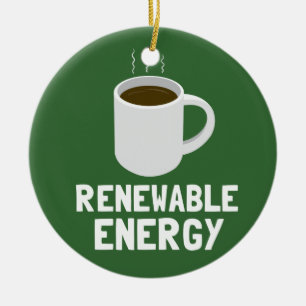 Renewable Energy Coffee Cup Ceramic Tree Decoration