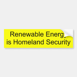 Renewable Energy is Homeland Security Bumper Sticker