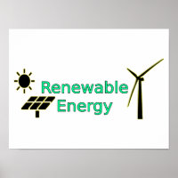 Renewable Energy Logo Solar Panels Wind Turbine