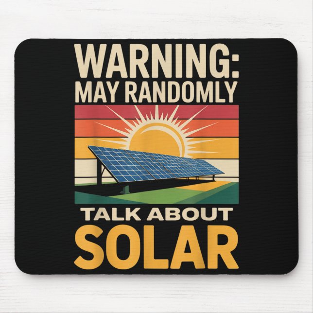 Renewable Energy Randomly Talk Solar Panel Solar Mouse Mat (Front)
