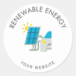 Renewable energy Simple text Classic Round Sticker