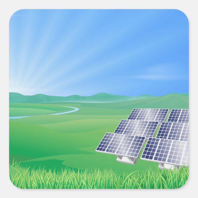 Renewable Energy Solar Square Sticker (Front)