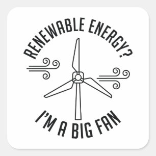 Renewable Energy Square Sticker