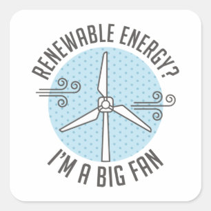 Renewable Energy Square Sticker
