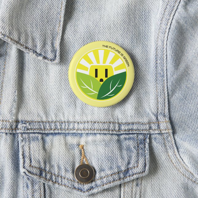 Renewable Energy Sunburst Plug 6 Cm Round Badge (Creator Uploaded)