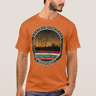 renewable energy wind farm in the forest at sunset T-Shirt