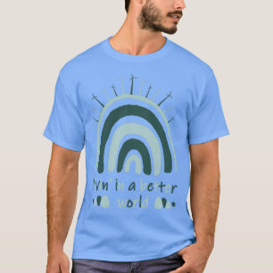 Renewable energy wind power wind turbines on rainb T-Shirt