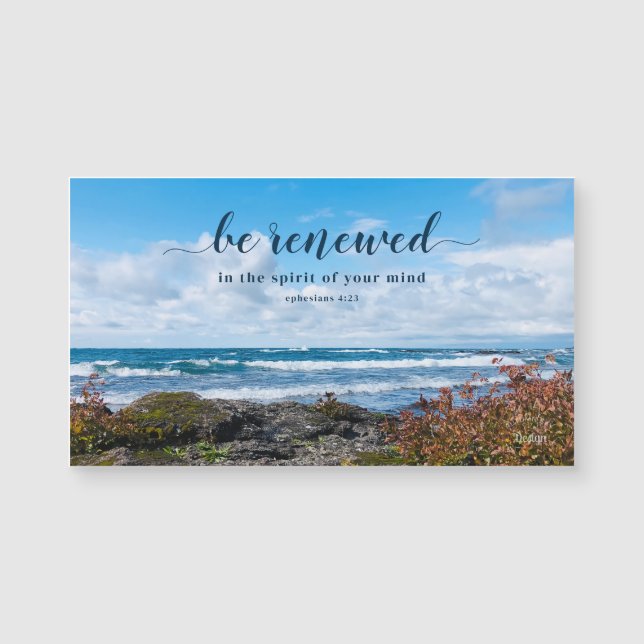 Renewed Mind Inspirational Lake Photography Magnet (Front)