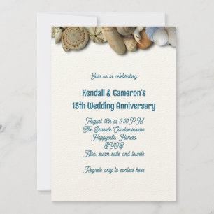 Renewing Vows Beach Seashell Border Invitation