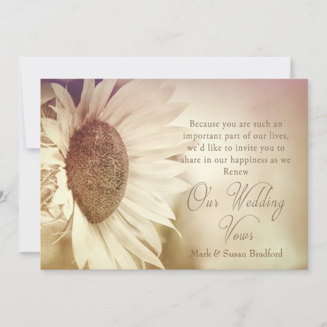 Renewing Vows Invitation - Sunflower - Soft Effect (Front)