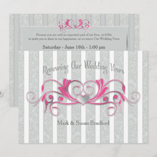Renewing Wed. Vows Invitation - Grey/Pink/Elegant