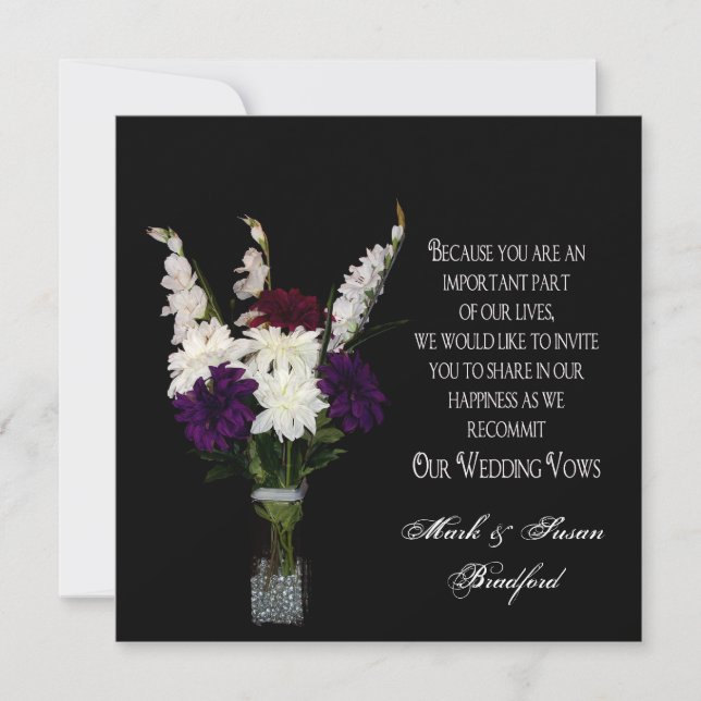 Renewing Wedding Vows - Flower Arrangement Invitation (Front)