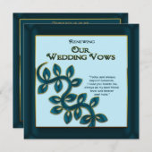RENEWING WEDDING VOWS INVITATION - BLUE GOLD (Front/Back)