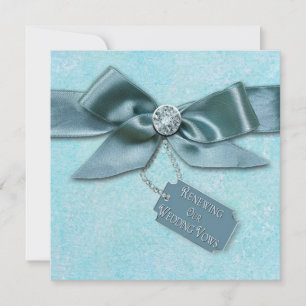 RENEWING WEDDING VOWS INVITATION - BLUE/RIBBON