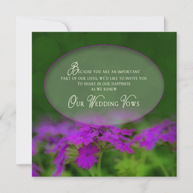 Renewing Wedding Vows Invitation-Oval Insert/Green Invitation (Front)