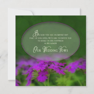 Renewing Wedding Vows Invitation-Oval Insert/Green Invitation