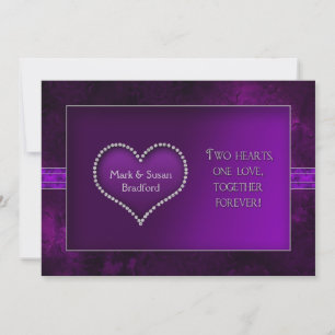 RENEWING WEDDING VOWS - INVITATION -  PURPLE/HEART