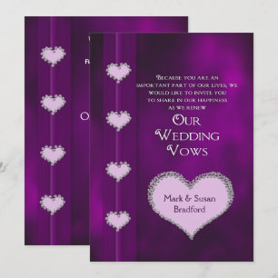 RENEWING WEDDING VOWS INVITATION - PURPLE - HEARTS