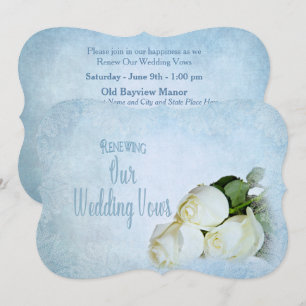 Renewing Wedding Vows Invitation - White Roses