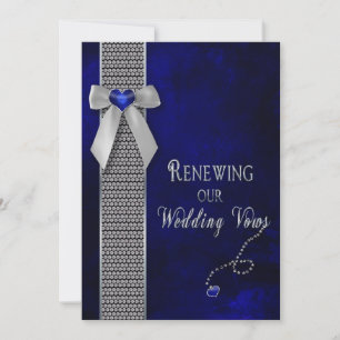 Renewing Wedding Vows Invitations Cobolt Blue