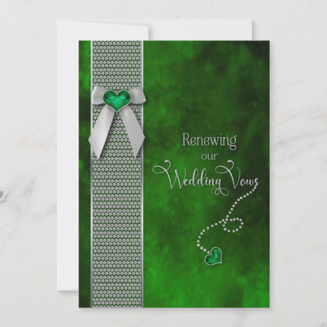 Renewing Wedding Vows Invitations Emerald Green (Front)