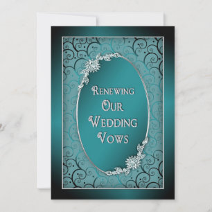RENEWING WEDDING VOWS INVITATIONS - TEAL/BLUE