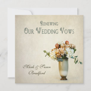 Renewing Wedding Vows Invittion -  Floral -Vintage Invitation