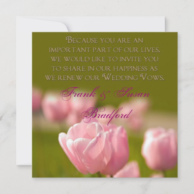 RENEWING WEDDING VOWS - TULIPS INVITATION (Front)