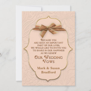 RENEWING WEDING VOWS - SOFT PEACH  INVITATION