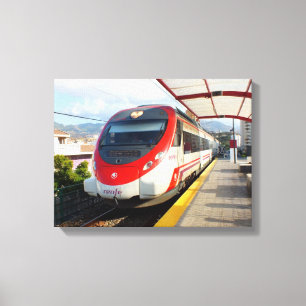 Renfe train at Los Boliches station, Costa del Sol Canvas Print