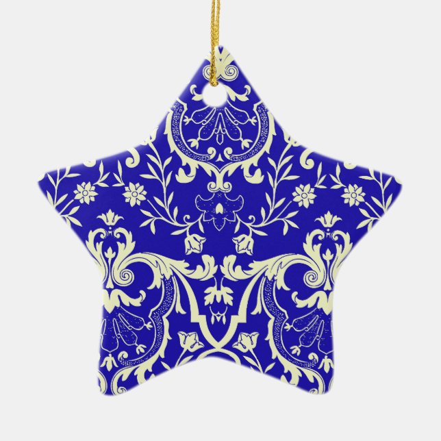 Rennaisance Damask #1 @ Sonolotre Ceramic Tree Decoration (Front)