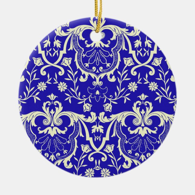 Rennaisance Damask #1 @ Sonolotre Ceramic Tree Decoration (Front)