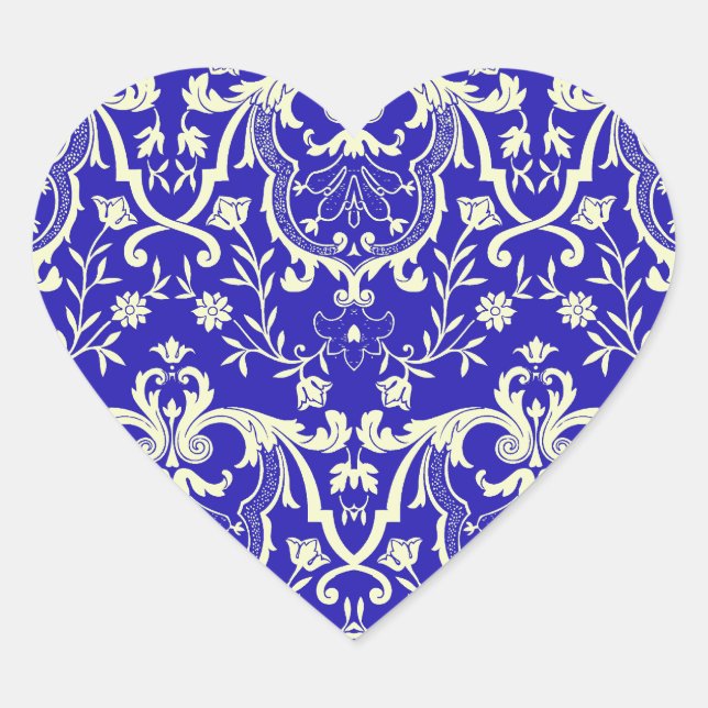 Rennaisance Damask #1 @ Sonolotre Heart Sticker (Front)