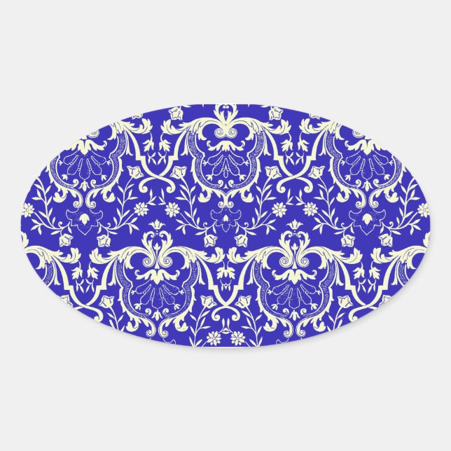 Rennaisance Damask #1 @ Sonolotre Oval Sticker (Front)