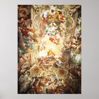 Rennaisance mural on the ceiling poster