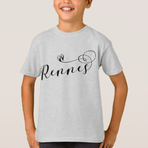 Rennes Flag in Heart, Roazhon Brittany T-Shirt
