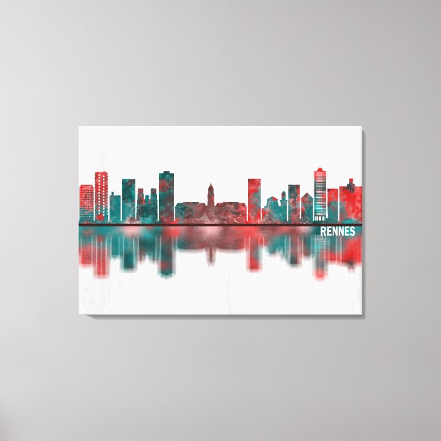 Rennes France Skyline Canvas Print (Front)