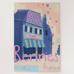 Rennes France vintage cartoon Jigsaw Puzzle