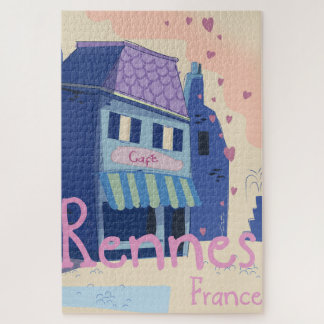 Rennes France vintage cartoon Jigsaw Puzzle