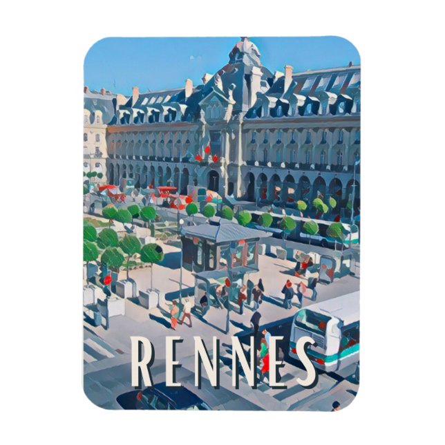 Rennes Photo Vintage  Magnet (Vertical)