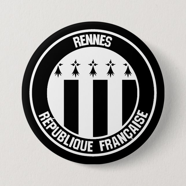 Rennes Round Emblem 7.5 Cm Round Badge (Front)
