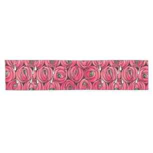 Rennie Mackintosh Rose Art Nouveau Floral Pattern Short Table Runner