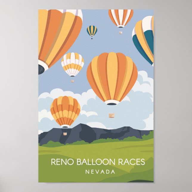 Reno Balloon Race Nevada Travel Place Illustration Poster (Front)