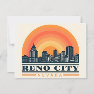 Reno City Nevada skyline Postcard