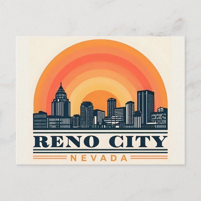 Reno City Nevada skyline Postcard (Front)