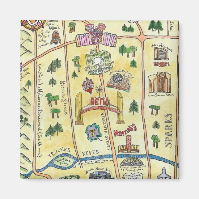 Reno Map Magnet (Front)